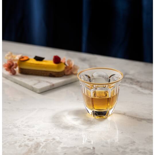 JoyJolt® 7.4oz. Gold Rimmed Windsor Double Old Fashioned Tumblers, 2ct.